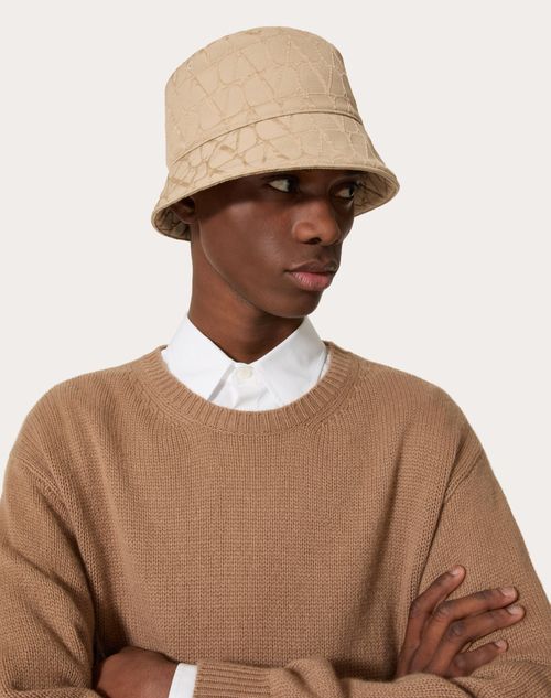 Toile Iconographe Cotton Bucket Hat for Man in Beige