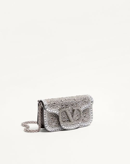 Small Valentino Garavani Locò Shoulder Bag With Rhinestones for