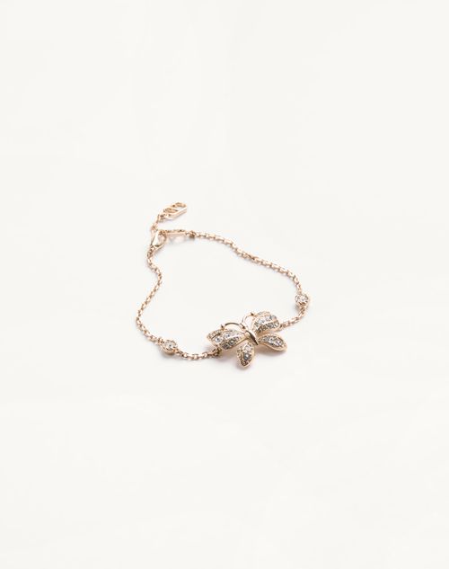 Valentino Garavani - Flutterby Bracelet In Metal And Swarovski® Crystals - Platinum/crystal - Woman - Accessories