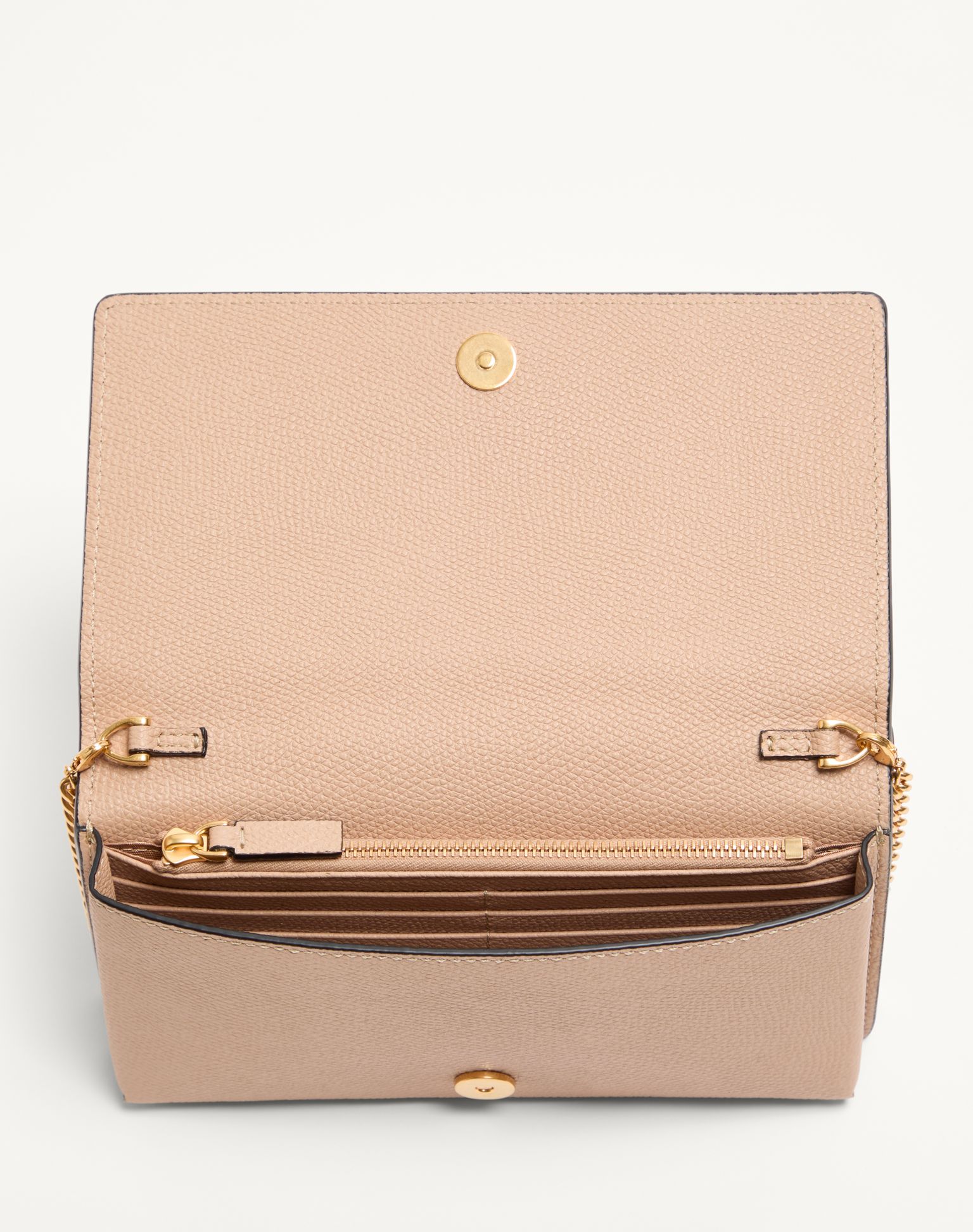 발렌티노 발렌티노 가라바니 브이로고 시그니처 그레이니 카프스킨 체인 지갑 7W0P0W42SNP_WRP