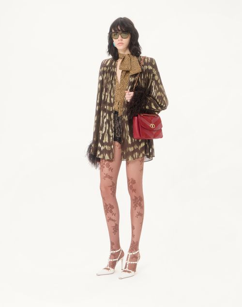 Valentino Garavani - Valentino Garavani Djuna Medium Chain Bag In Suede And Nappa With Chevron Pattern - Red - Woman - Shoulder Bags