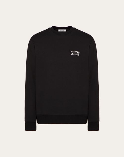 Valentino - Vltn Tag Crew-neck Sweatshirt - Black - Man - T-shirts And Sweatshirts