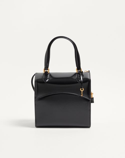 Valentino Garavani - Valentino Garavani Vain-case Bowling Bag In Shiny Calfskin - Black - Woman - Totes