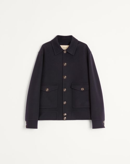 Valentino - Double Wool And Cashmere Bomber Jacket - Night - Man - Outerwear