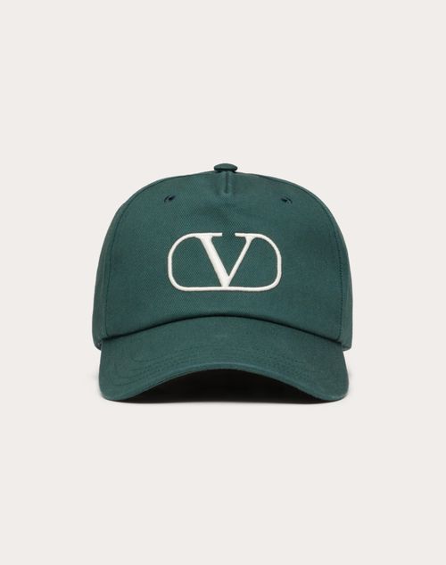 Valentino Garavani - Vlogo Signature Baseball Cap - Green/ivory - Man - New Arrivals