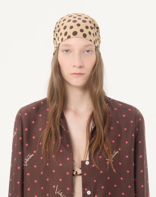 Valentino - Camicia In Twill Stelline Starry - Chocolate/beige - Donna - Camicie E Top