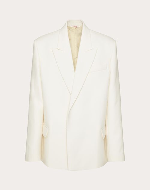 Valentino - Double-breasted Wool Jacket - Ivory - Man - Coats And Blazers