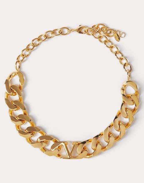 Valentino Garavani - Choker Vlogo Chain In Metallo - Oro - Uomo - Gioielli