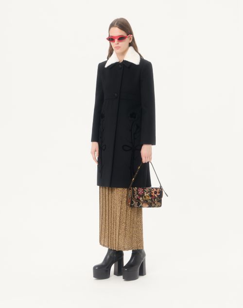 Valentino Garavani - Valentino Garavani Devain Embroidered Small Shoulder Bag - Black/multicolor - Woman - Shoulder Bags