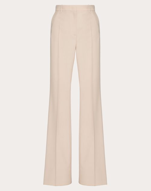 Valentino - Pantaloni In Dry Tailoring Wool - Sand - Donna - Pantaloni E Shorts