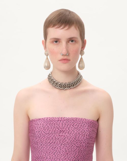 Valentino - Plusdepois Print Chiffon Dress - Absolute Rose/black - Woman - Woman Ready To Wear Private Promotions