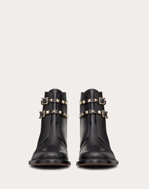 Valentino Garavani - Rockstud Calfskin Ankle Boot 20 Mm - Black - Woman - Boots