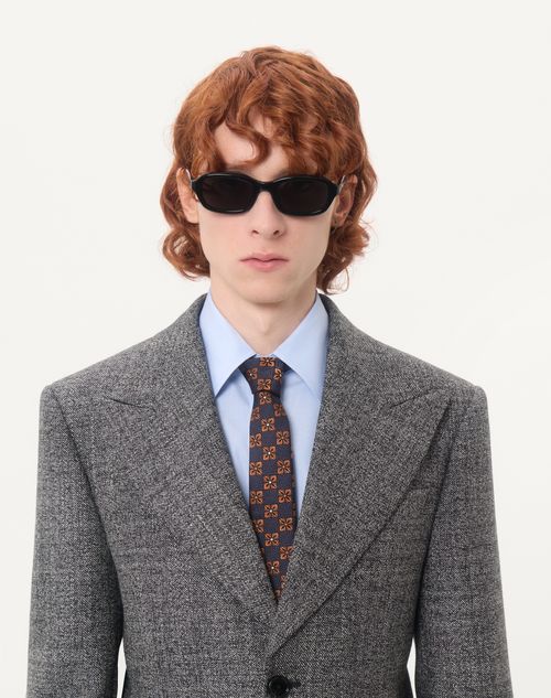 Valentino - Chemise Valentino En Coton Fil À Fil Avec Broderie Vlogo - Bleu Ciel - Homme - Chemisiers