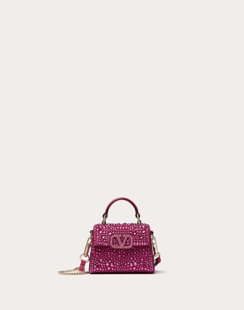 Valentino Garavani - Vsling Micro Handbag With Sparkling Embroidery - Fuchsia - Woman - Shoulder Bags