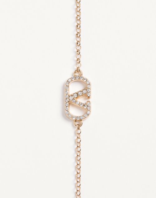 Valentino Garavani - Bracelet Vlogo Signature En Métal Et Cristaux Swarovski® - Or/cristal - Femme - Bijoux Et Montres