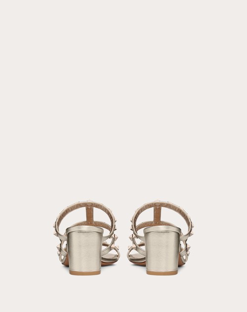 Valentino Garavani Rockstud metallic leather slides - Gold