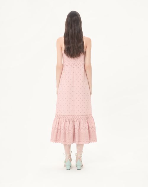 Valentino - Midi Dress In Sangallo With Fleur A Jours Margheritine - Pink - Woman - Dresses