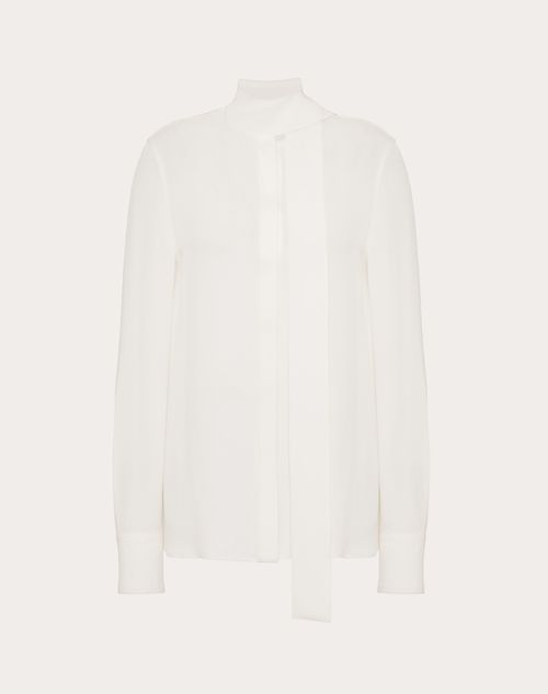 Valentino - Georgette Blouse - Ivory - Woman - Shirts And Blouses