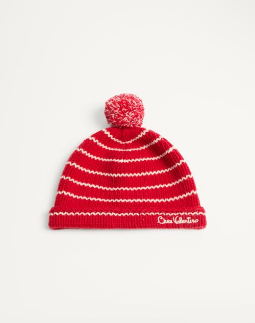 Valentino Garavani - Chez Valentino Knitted Wool Beanie - Pink/butter - Man - Hats And Gloves