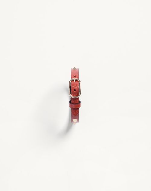Valentino Garavani - Valentino Spike Leather Bracelet - Papavero - Woman - Jewelry