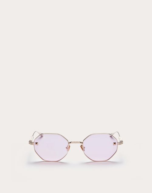 Valentino - Marco Hexagonal V - Stud De Titanio - Rosa - Mujer - Gafas De Sol