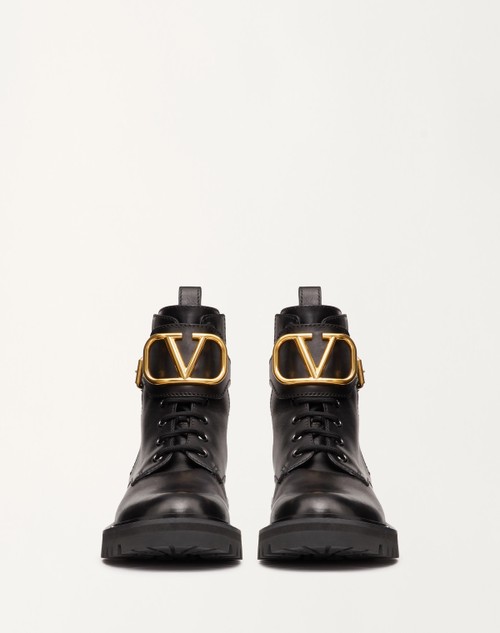 Valentino Garavani Black Upraise Combat Boots