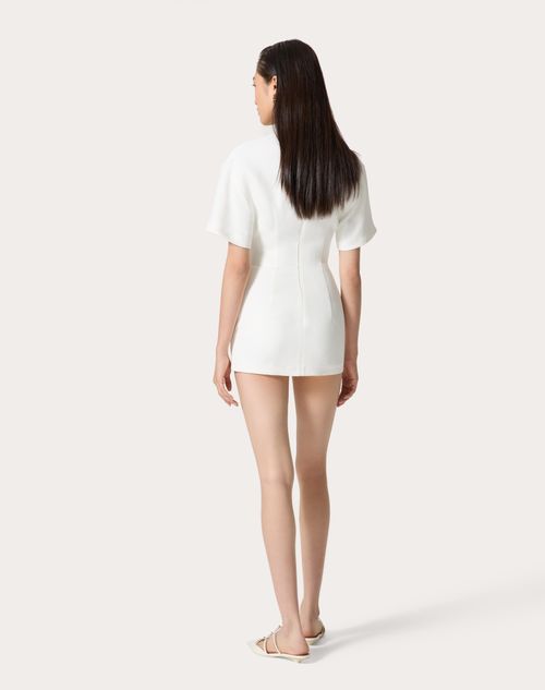 Structured Couture Short Dress for Woman in Ivory