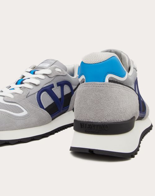 Valentino Garavani - Vlogo Pace Low-top Sneaker In Split Leather, Fabric And Calf Leather - Grey/blue - Man - Man View All