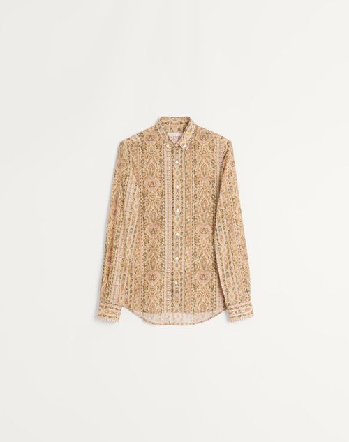 Valentino - Valentino Shirt In Cotton Muslin With Voyage Imaginaire Print - Multicolour - Man - Shirts
