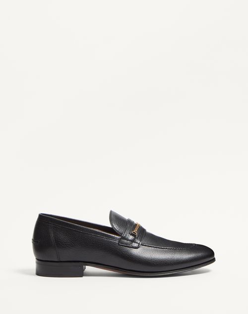 Valentino Garavani - Vlogo Signature Kidskin Moccasin - Black - Man - Man