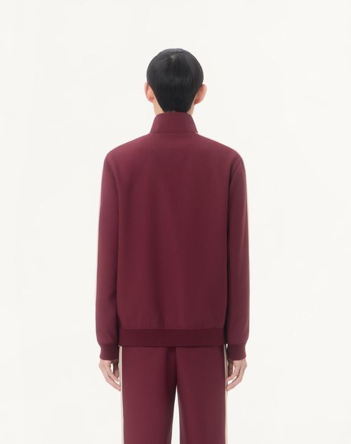 Valentino - Valentino Nylon Sweatshirt With Vgold - Maroon - Man - T-shirts And Sweatshirts