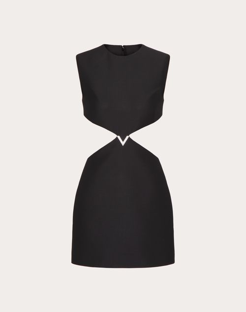 Valentino - Vestido Corto De Crepe Couture - Negro - Mujer - Vestidos