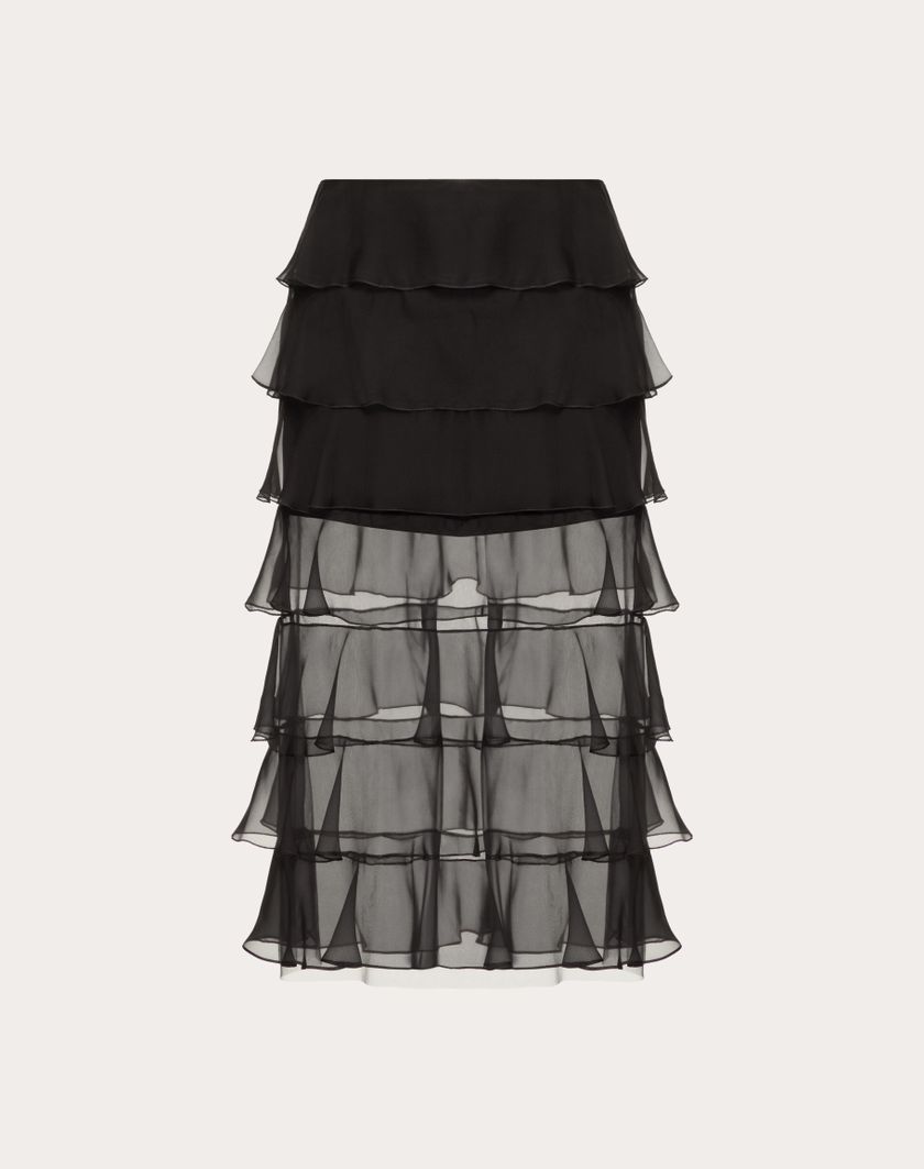 Valentino Handbags Gonna In Chiffon per Donna in Nero | Valentino IT