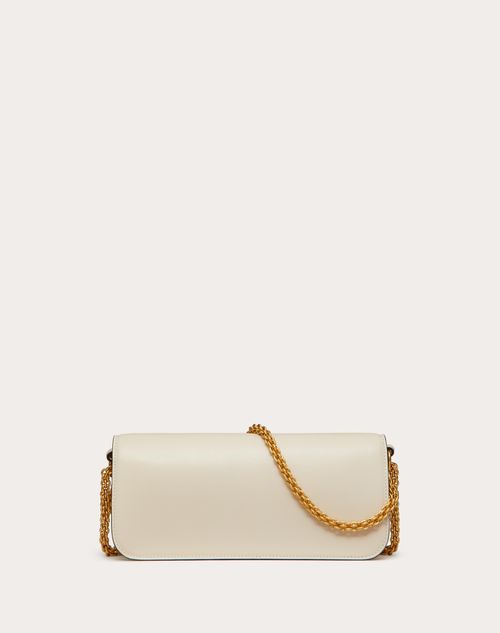 Locò Calfskin Shoulder Bag for Woman in Light Ivory | Valentino US