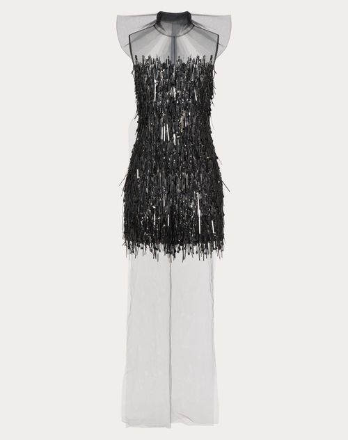 Valentino - Tulle Illusione Embroidered Jumpsuit - Black - Woman - Dresses