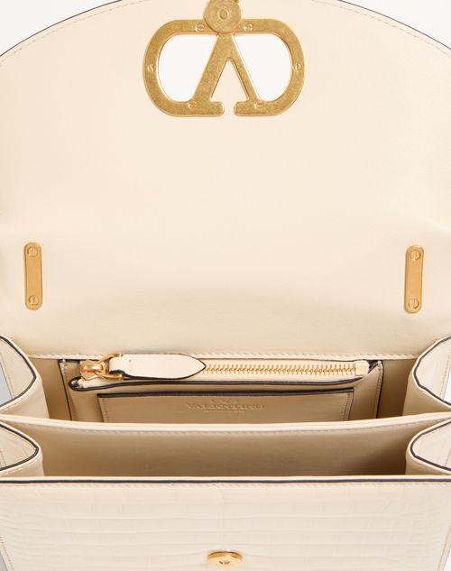 Valentino Garavani Vain Small Shoulder Bag In Crocodile Valentino Garavani Vain Small Shoulder Bag In Crocodile