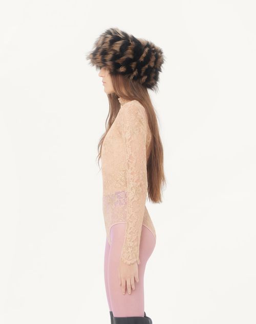 Valentino - Lurex Lace Bodysuit - Pink - Woman - Lingerie