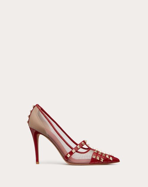 Valentino Garavani - Rockstud Patent-leather Pump 100 Mm - Rosso Valentino - Woman - Woman Shoes Sale