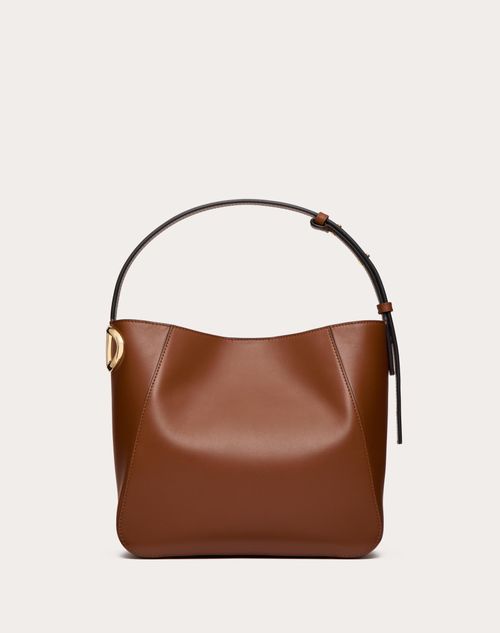 Valentino Garavani - Vlogo Side Shopping Bag In Nappa Calfskin - Tobacco - Woman - New Shelf - Vlogo Side - Bags