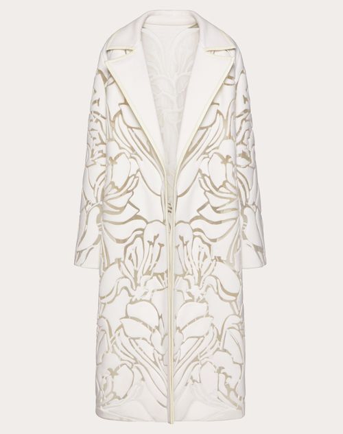 Valentino - Embroidered Felt Coat - Ivory - Woman - Coats And Outerwear