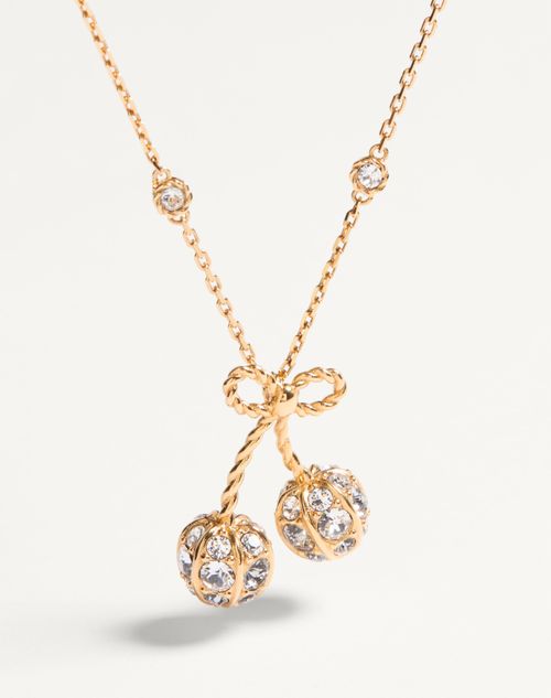 Valentino Garavani - Cherryfic Necklace In Metal And Swarovski® Crystals - Gold/crystal - Woman - Jewellery