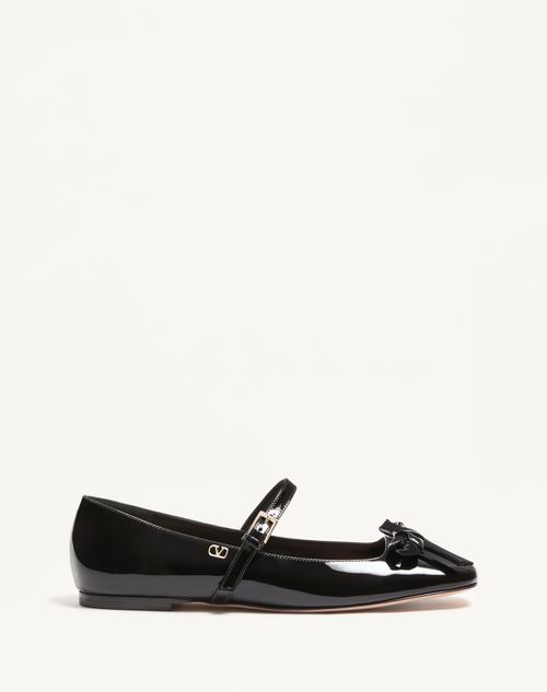 Valentino Garavani - Mary-jane Romance Bow Ballerina In Patent Leather - Black - Woman - Woman Sale