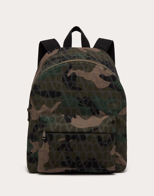 Valentino Garavani - Valentino Garavani Camoutoile Canvas Backpack - Multicolored - Man - Backpacks