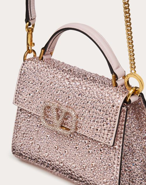 Small Vsling Handbag With Jewel Embroidery for Woman in Light