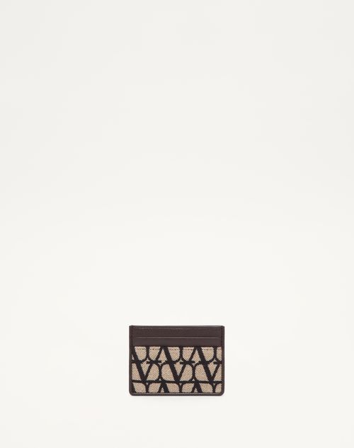 Valentino Garavani - Toile Iconographe Cardholder In Fabric With Leather Details - Natural/fondant - Man - Man Bags & Accessories Sale