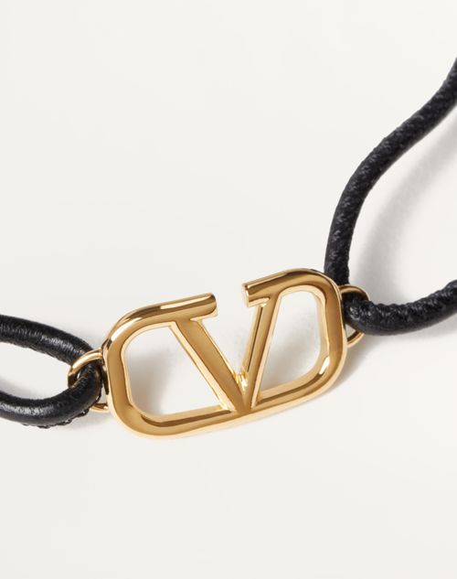 Valentino Garavani - Valentino Garavani Vlogo Signature Lederarmband - Schwarz - Mann - Schmuck & Uhren