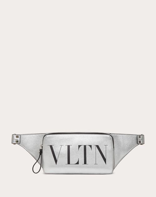Valentino Garavani - Vltn Leather Belt Bag - Silver - Man - Man Sale