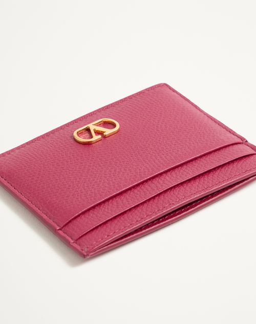 Valentino Garavani - Vlogo Signature Grainy Calfskin Card Holder - Insolent - Woman - Wallets And Small Leather Goods