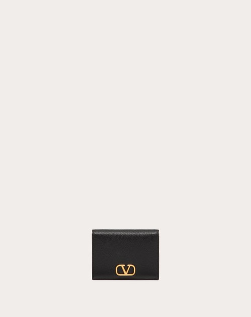Vロゴ シグネチャー グレインカーフスキン スモール ウォレット for ウィメンズ インチ ベビーピンク | Valentino JP
