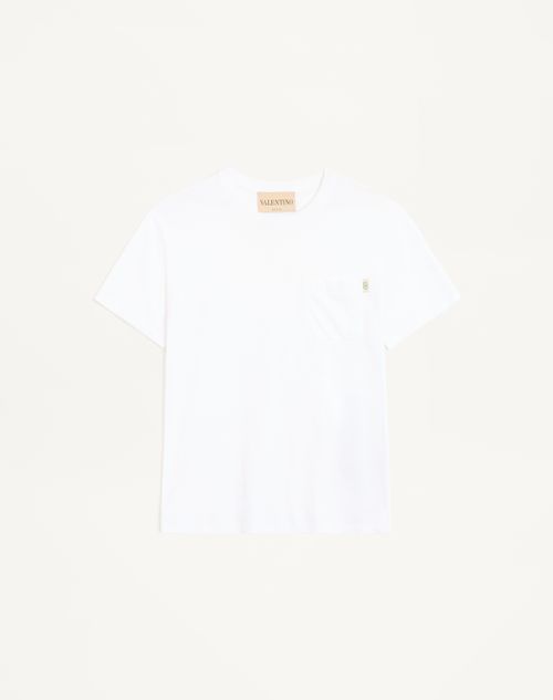 Valentino - Valentino Cotton Jersey T-shirt With Vlogo Signature Label - White - Man - T-shirts And Sweatshirts